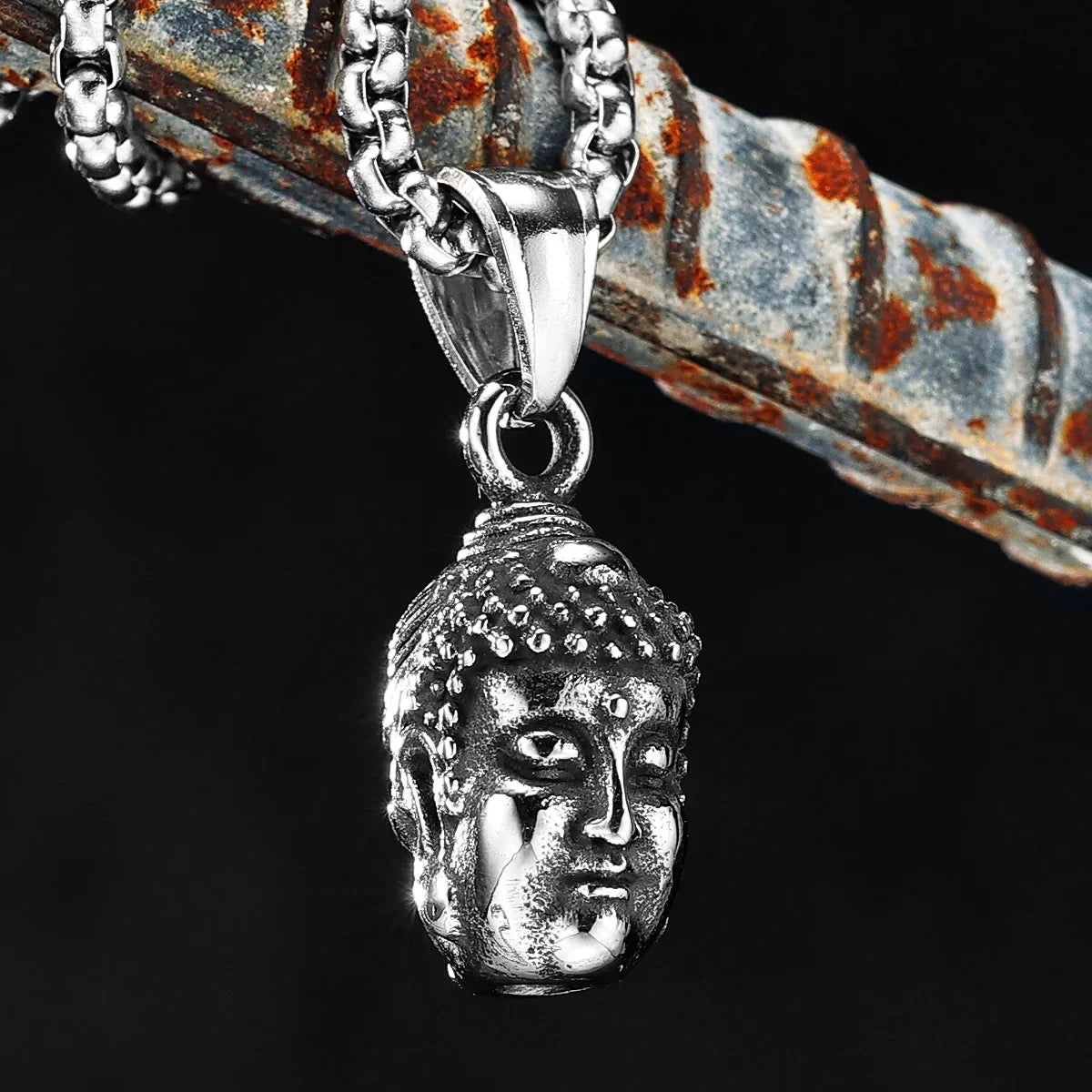Buddha Demon Face Pendant Stainless Steel - Spiritual Protection Necklace | Buddhive