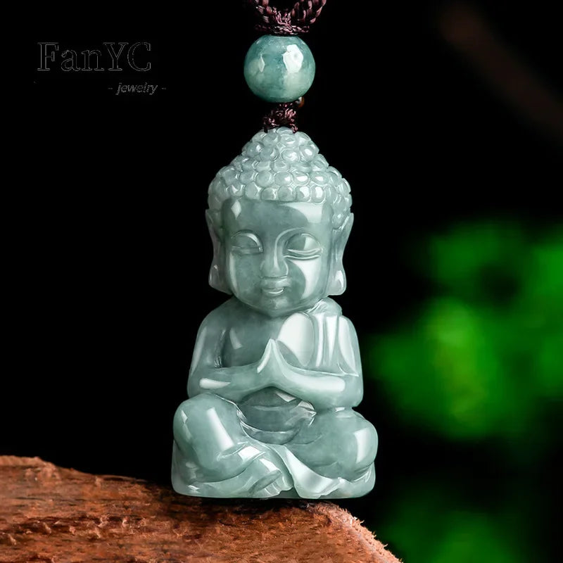 Jade Buddha Pendant - Genuine Natural Jade Stone - Buddhist Necklace Jewelry | Buddhive