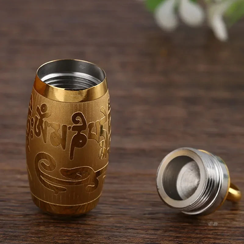 Buddhist Prayer Wheel Pendant - Stainless Steel Spinning Mantra Necklace | Buddhive