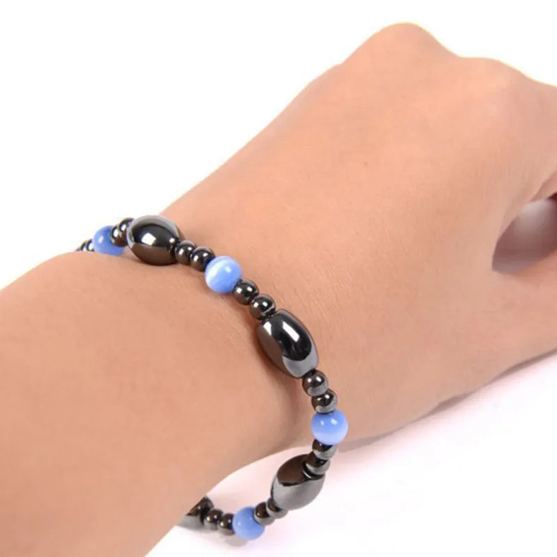 Sleep Bracelet Natural Stone Cat's Eye Magnetic Therapy for Rest & Relaxation | Buddhive