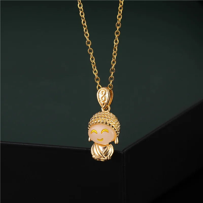 Buddha Necklace Pendant for Women - Cute Laughing Buddha Charm - Buddhist Jewelry | Buddhive