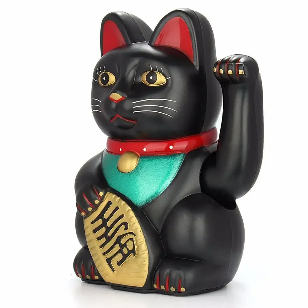Maneki Neko Lucky Cat Automatic Waving Paw - Electric Fortune Cat Figurine | Buddhive