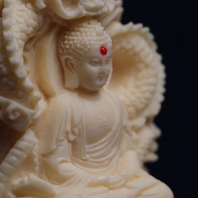 White Dragon Buddha Pendant Necklace - Resin Buddhist Amulet for Protection | Buddhive