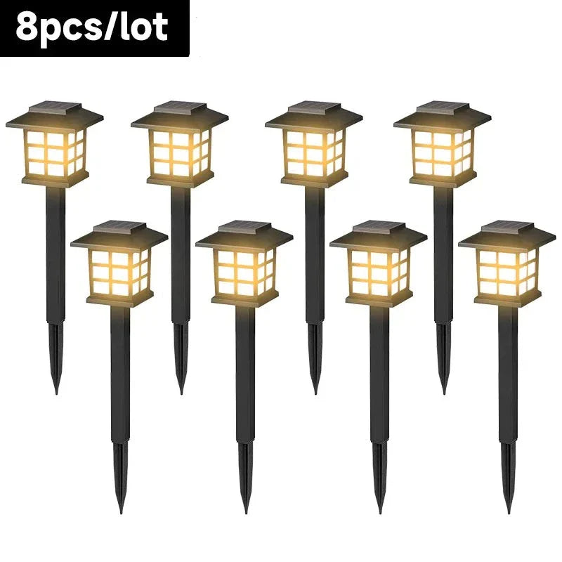Japanese Solar Garden Lights - Pagoda Style Outdoor Zen Lanterns - LED Path Stakes | Buddhive