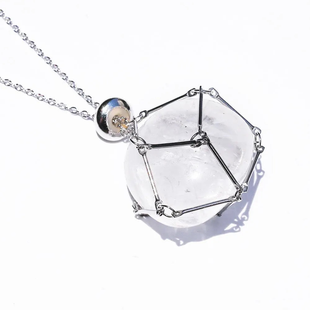 Jade Necklace Natural Crystal Buddhist Jewelry - Stainless Steel Chain | Buddhive