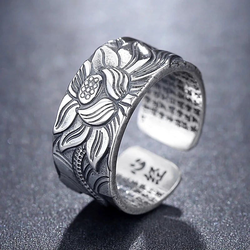 Lotus Flower Ring for Men - Zinc Alloy Buddhist Symbol Ring | Buddhive