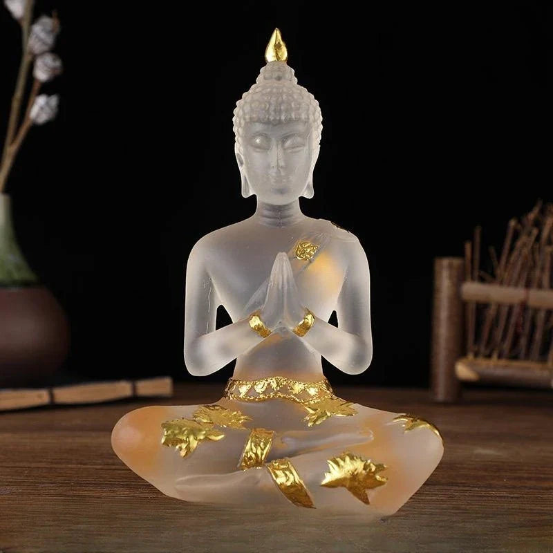 Buddha Statue Colorful Resin 6" Hand-Painted Meditation Decor | Buddhive