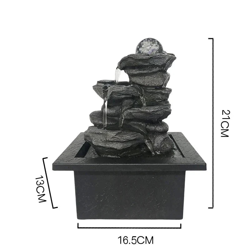 Zen Fountain Resin Water Feature - Buddha Tabletop Decor for Home & Office | Buddhive