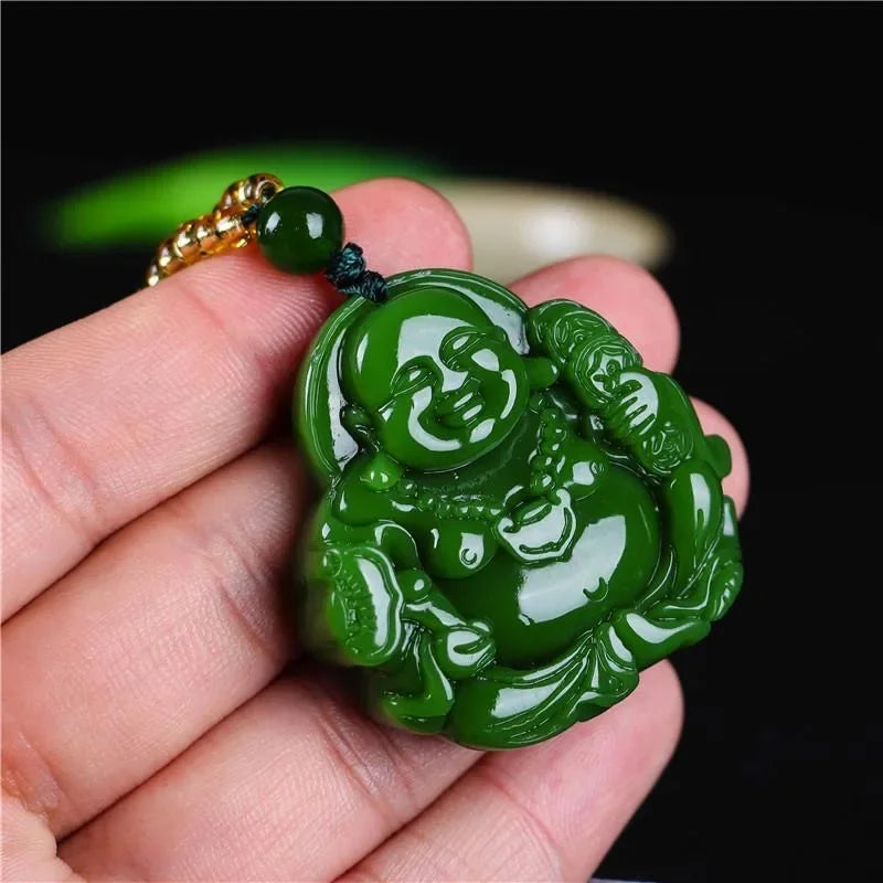 Jade Buddha Pendant Necklace - Authentic Carved Stone Buddhist Jewelry | Buddhive
