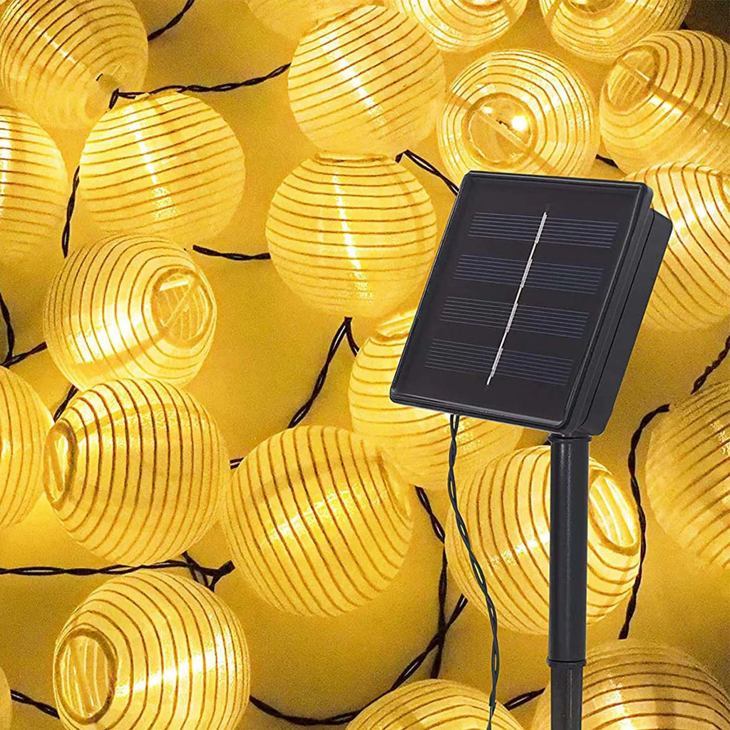 Solar Outdoor Lanterns Chinese Style - LED Garden String Lights - Zen Decor | Buddhive