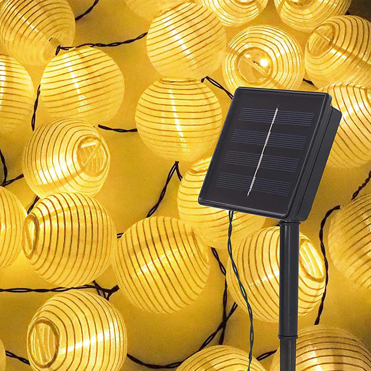 Solar Outdoor Lanterns Chinese Style - LED Garden String Lights - Zen Decor | Buddhive