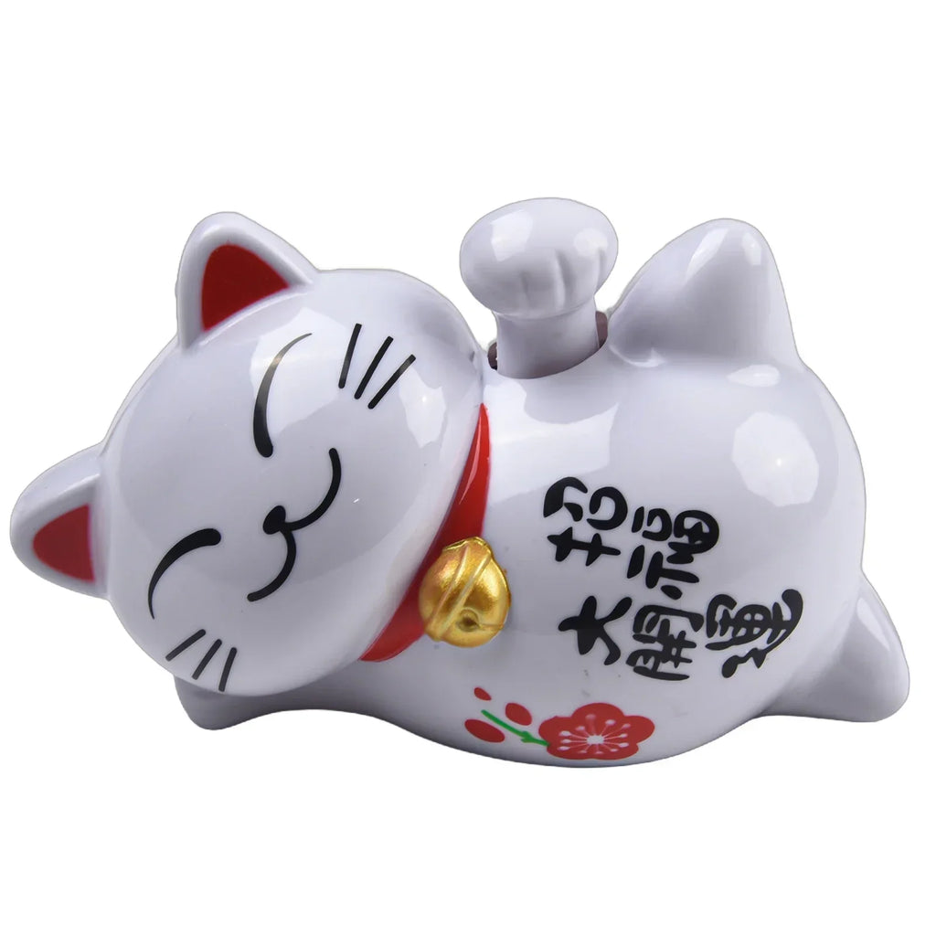 Solar Maneki Neko Lucky Cat - Feng Shui Waving Fortune Cat - Japanese Decor | Buddhive