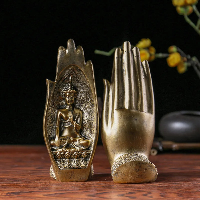 Buddha Hands Statue Resin - 8" Zen Meditation Decor for Home Altar & Sacred Space | Buddhive