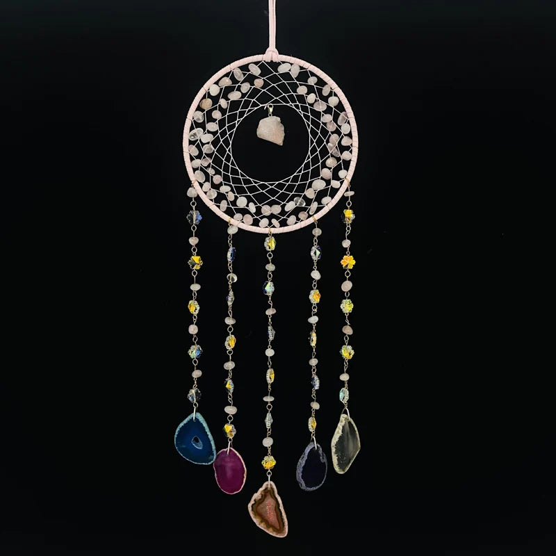 Chakra Dreamcatcher with Natural Stones - Crystal Spiritual Wall Hanging | Buddhive