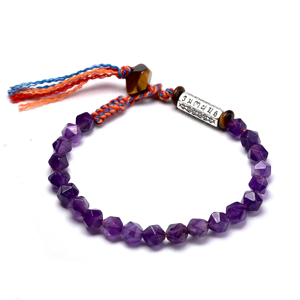 Tibetan Om Bracelet Amethyst - Authentic Buddhist Mala Prayer Beads | Buddhive