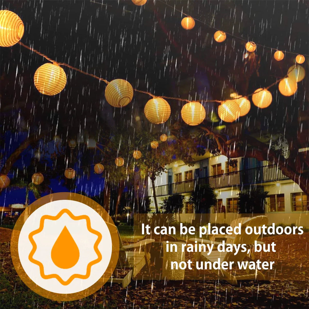 Solar Outdoor Lanterns Chinese Style - LED Garden String Lights - Zen Decor | Buddhive