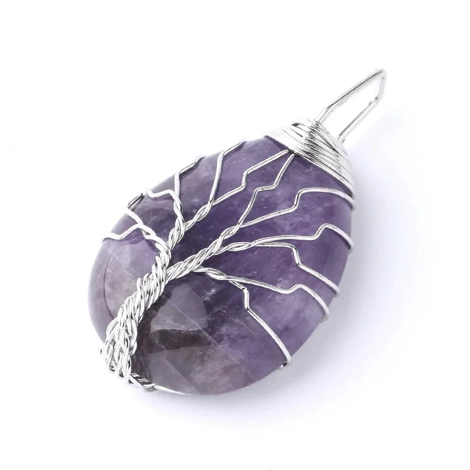 Amethyst Tree of Life Necklace - Copper Pendant Buddhist Jewelry | Buddhive