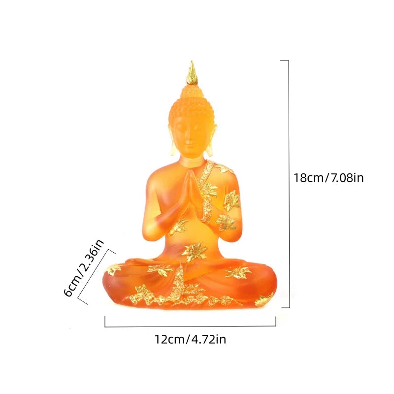 Buddha Statue Colorful Resin 6" Hand-Painted Meditation Decor | Buddhive