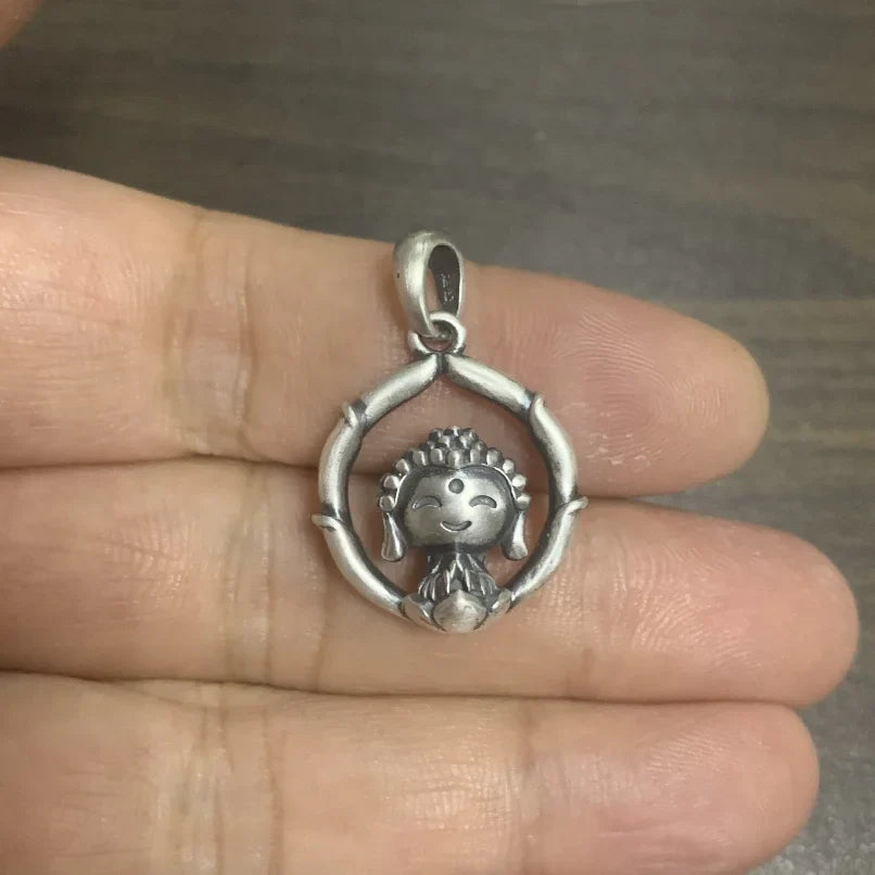 Tibetan Buddha Pendant - 925 Sterling Silver Small Buddha Necklace | Buddhive