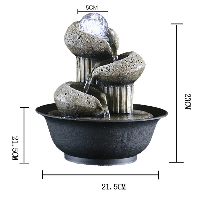 Zen Fountain Indoor Waterfall Resin Tabletop - Meditation & Home Decor | Buddhive