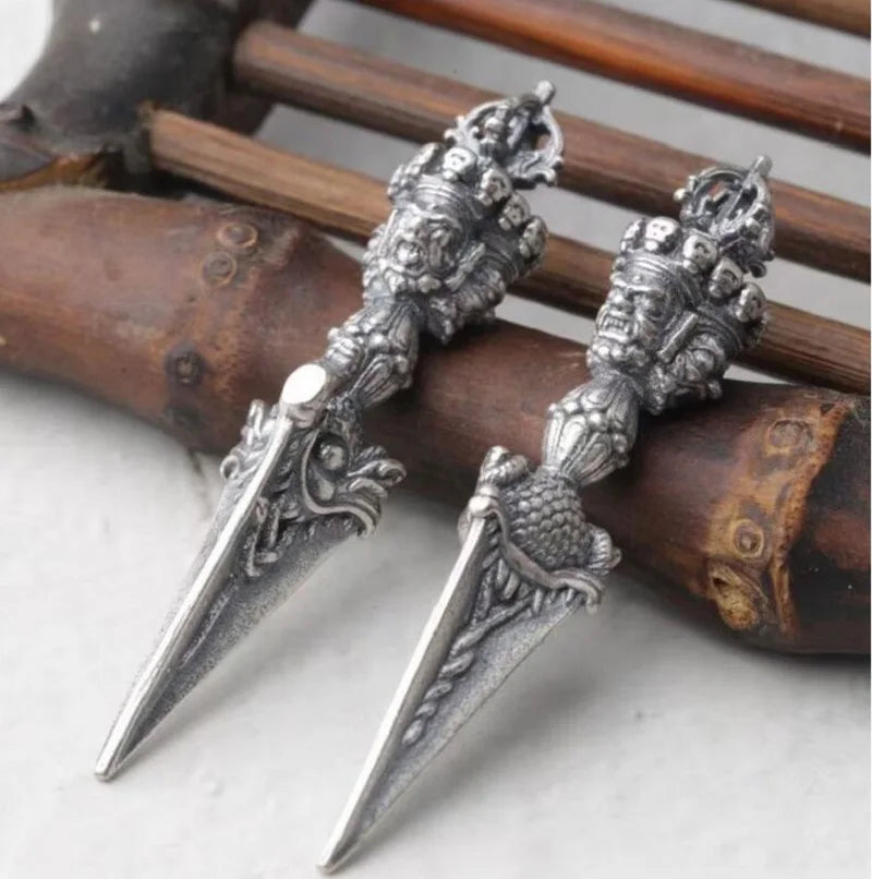 Phurpa Amulet Sterling Silver 925 - Tibetan Buddhist Protection Pendant | Buddhive