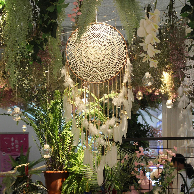 LED Dream Catcher with Lights - Handcrafted Boho Wall Decor - Bedroom & Meditation Space | Buddhive
