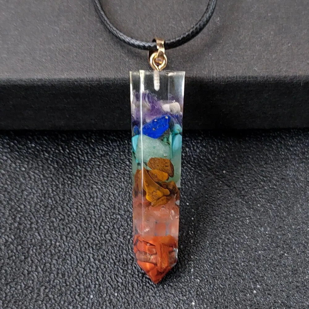 7 Chakra Necklace Natural Stone Pendant - Energy Balance Jewelry | Buddhive