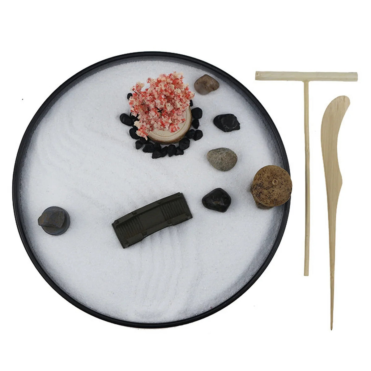 Mini Zen Garden Circular Design - Japanese Meditation Kit 24x24cm | Buddhive