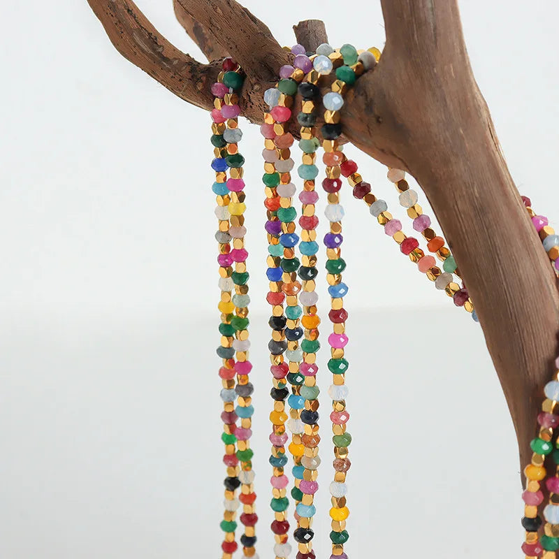 Multicolor Gemstone Necklace Natural Stone Beaded - Chakra Healing & Meditation Jewelry | Buddhive