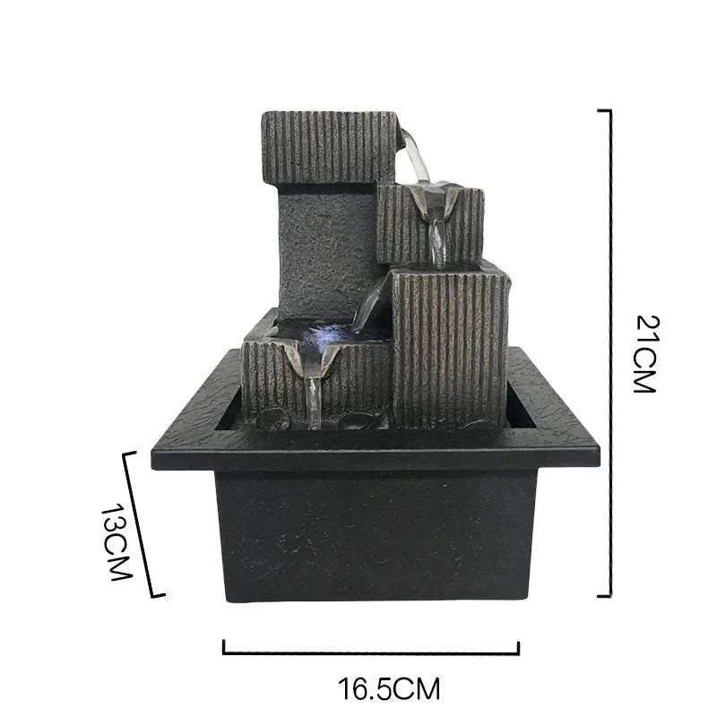 Zen Fountain Resin Water Feature - Buddha Tabletop Decor for Home & Office | Buddhive