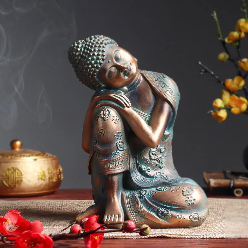 Reclining Buddha Statue Resin 8.7 Inch - Sleeping Buddha Figurine for Home Decor | Buddhive