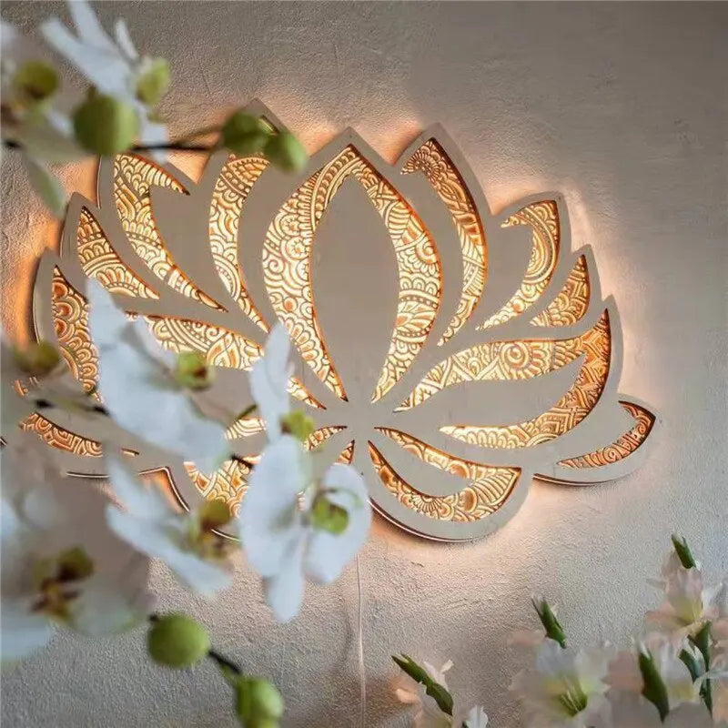 Lotus Wall Lamp LED - Zen Meditation Lighting for Bedroom & Sacred Space | Buddhive