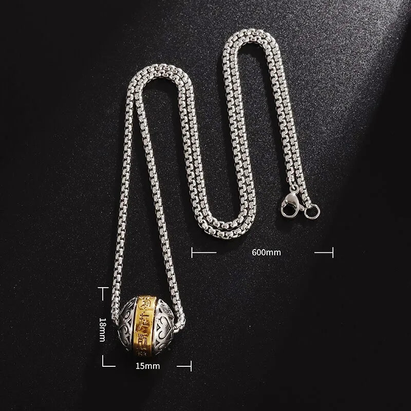 Spinning Om Pendant Necklace - Buddhist Copper Rotating Mantra Jewelry | Buddhive