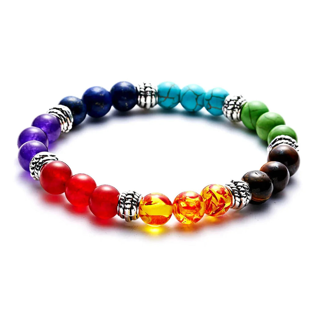 7 Chakra Bracelet Natural Gemstone - Healing Crystal Energy Balance Jewelry | Buddhive