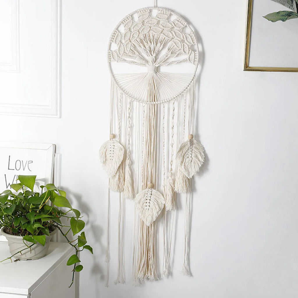 Tree of Life Dreamcatcher Macrame Wall Hanging - Handwoven Boho Decor | Buddhive