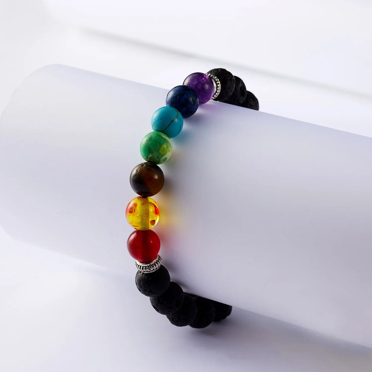 7 Chakra Bracelet with Lava Stone - Natural Gemstone Aromatherapy Diffuser | Buddhive