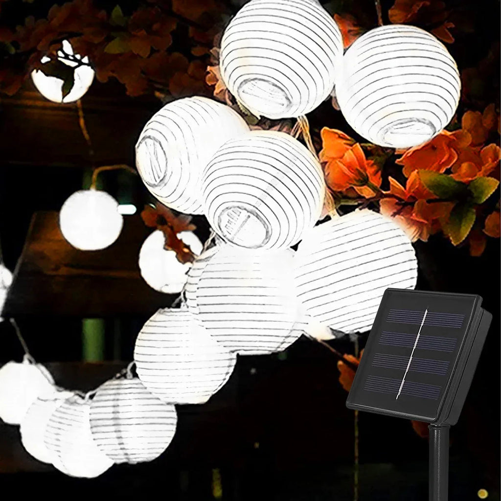 Solar Outdoor Lanterns Chinese Style - LED Garden String Lights - Zen Decor | Buddhive