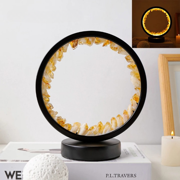 Natural Stone Lamp Rechargeable - Zen LED Bedside Light for Meditation & Feng Shui Decor | Buddhive