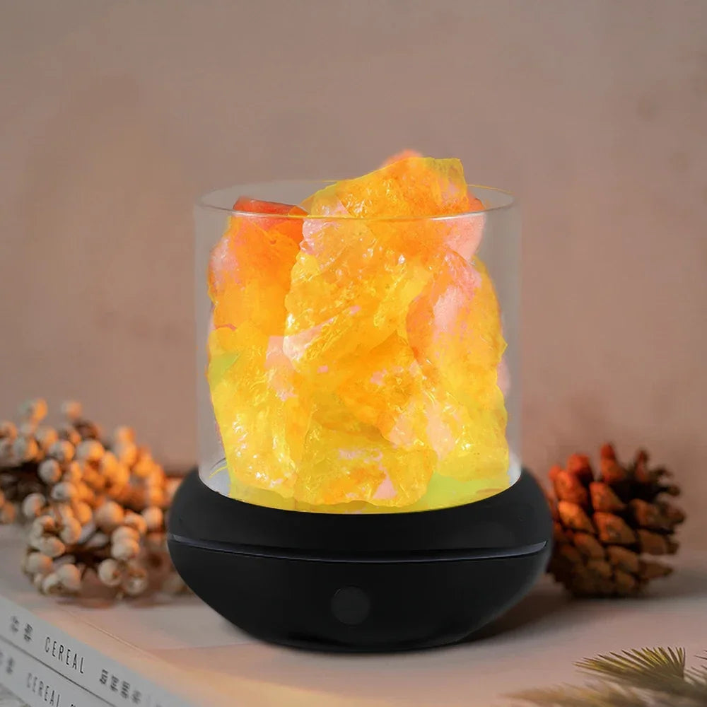 USB Salt Lamp Himalayan Pink - Natural Air Purifying Light for Desk & Meditation | Buddhive