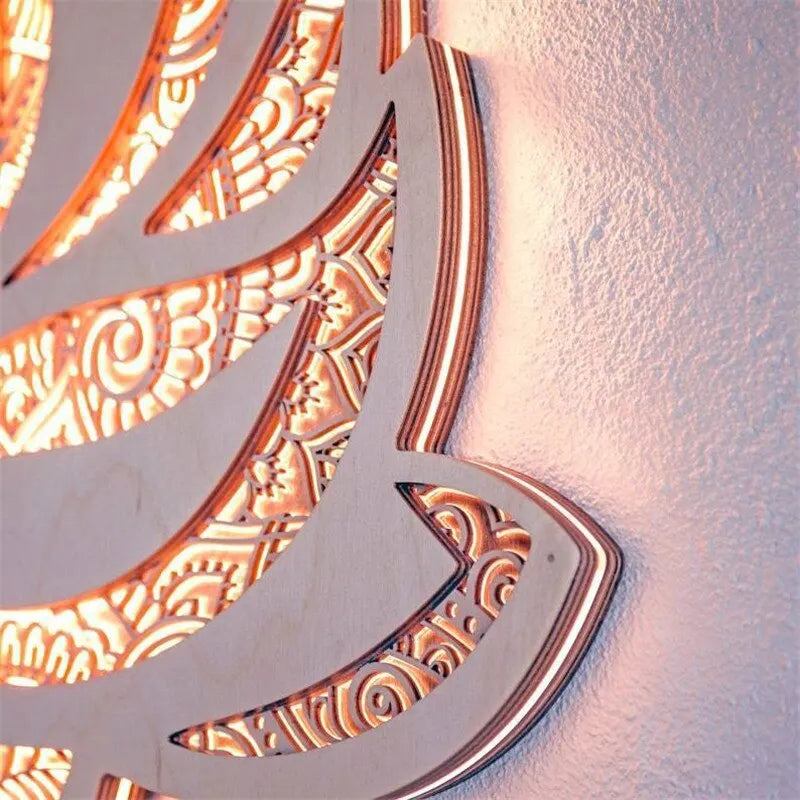 Lotus Wall Lamp LED - Zen Meditation Lighting for Bedroom & Sacred Space | Buddhive