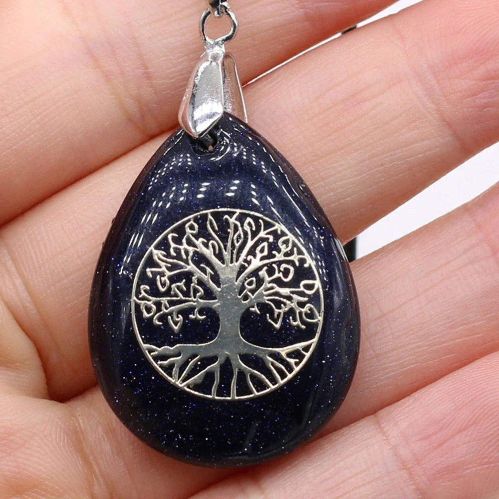Tree of Life Necklace Natural Stone Pendant - Buddhist Spiritual Jewelry | Buddhive