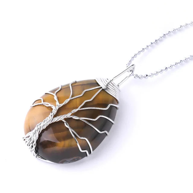 Amethyst Tree of Life Necklace - Copper Pendant Buddhist Jewelry | Buddhive