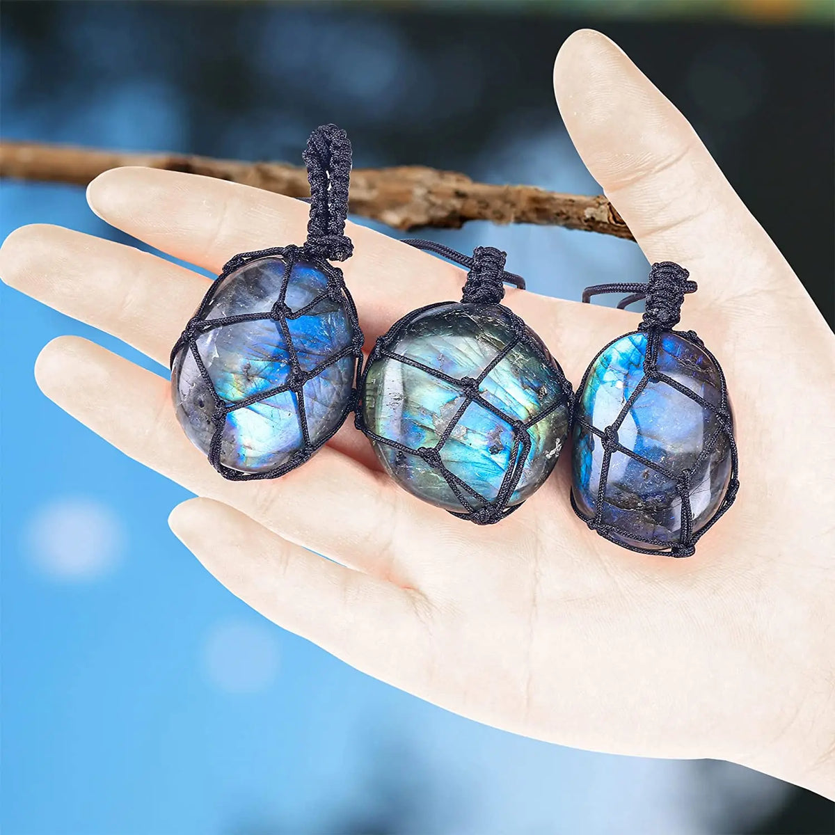 Labradorite Necklace Natural Stone Protection Jewelry - Chakra Healing Crystal | Buddhive