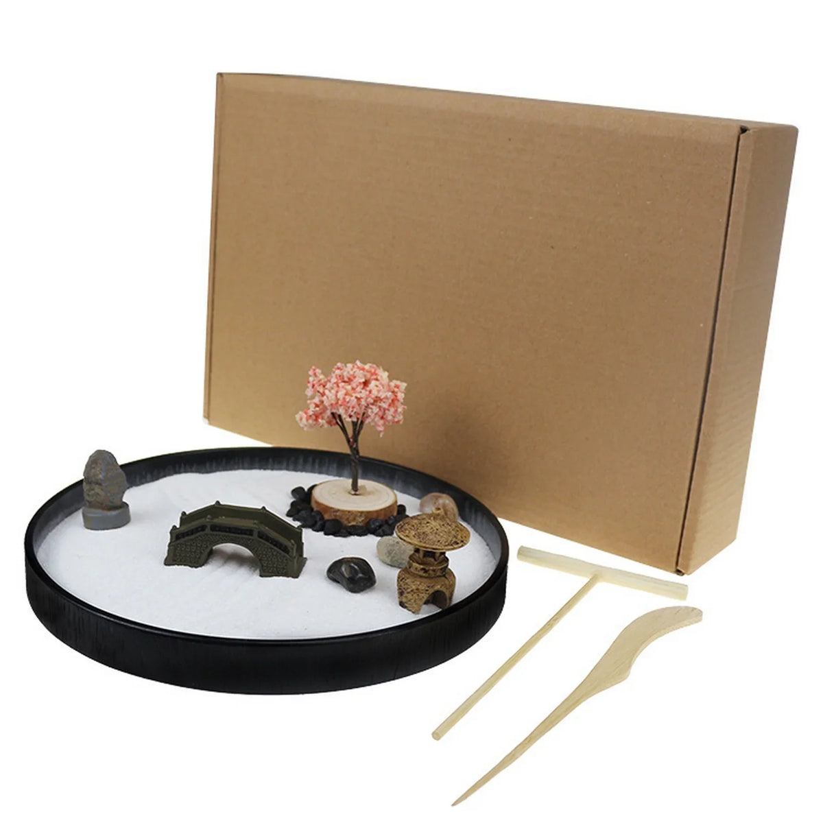 Mini Zen Garden Circular Design - Japanese Meditation Kit 24x24cm | Buddhive