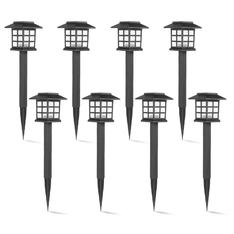 Japanese Solar Garden Lights - Pagoda Style Outdoor Zen Lanterns - LED Path Stakes | Buddhive