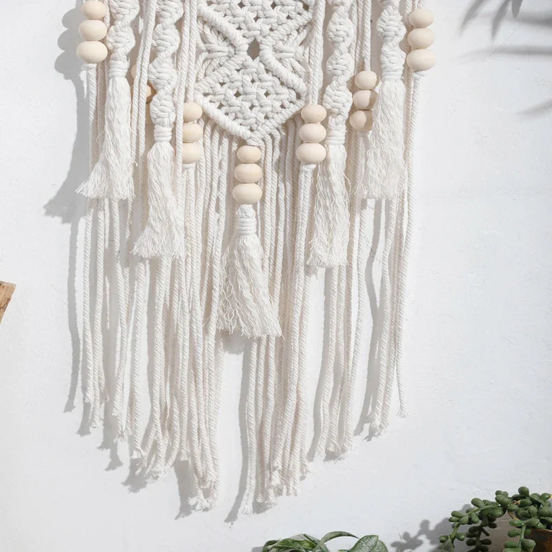 Macrame Dream Catcher Lotus Flower - Handwoven Boho Wall Hanging | Buddhive