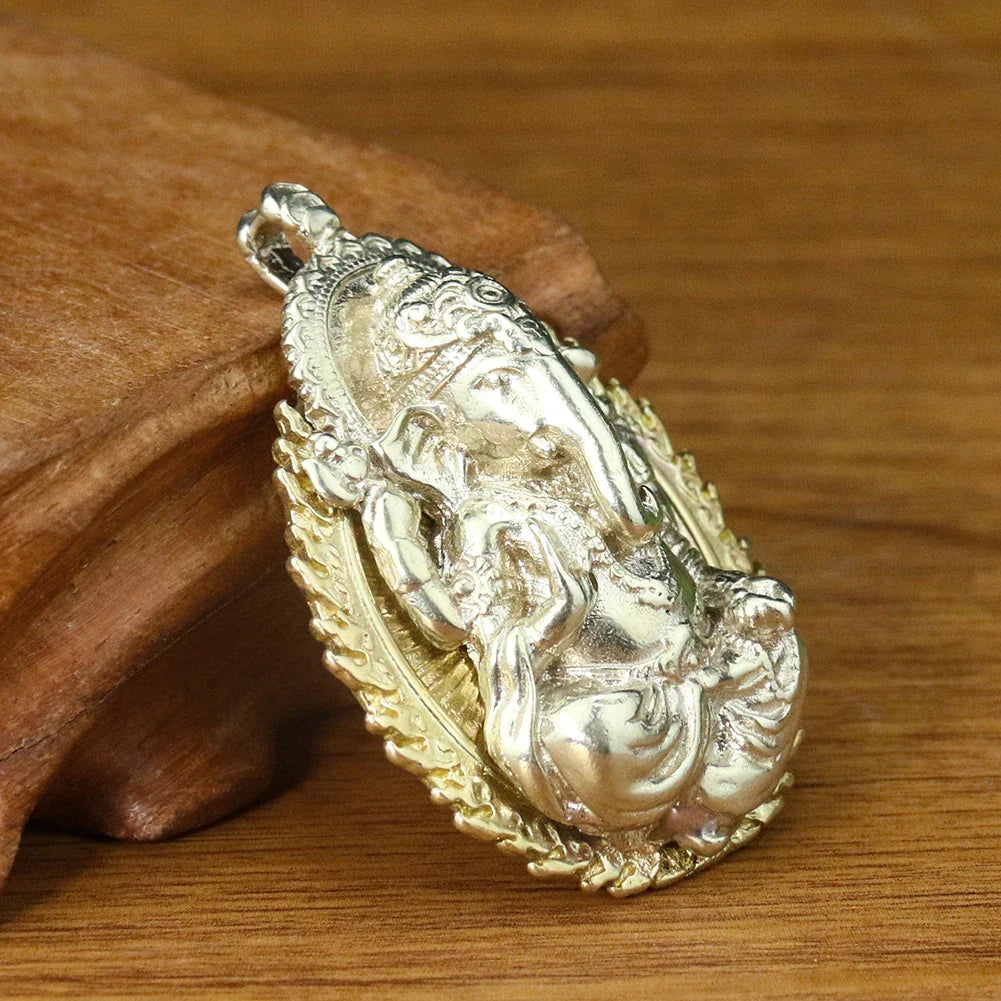 Ganesh Copper Amulet - Buddhist Protection Charm - Hindu Elephant God Pendant | Buddhive
