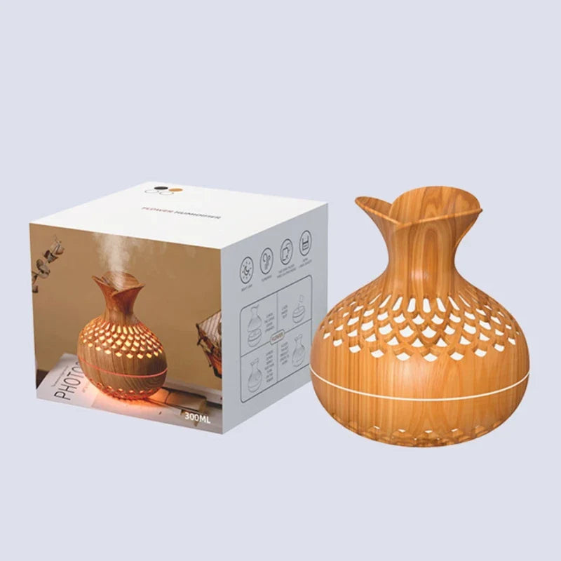 Essential Oil Diffuser Wood Grain Ultrasonic - Aromatherapy Humidifier 300ml | Buddhive