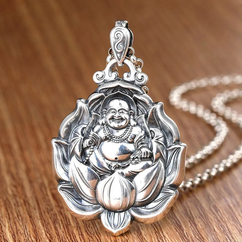 Buddha Pendant Silver Necklace - Sterling Quality Buddhist Amulet Jewelry | Buddhive