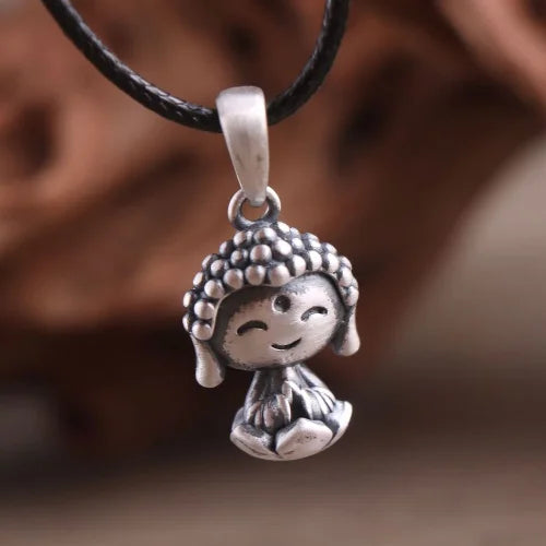 Tibetan Buddha Pendant - 925 Sterling Silver Small Buddha Necklace | Buddhive